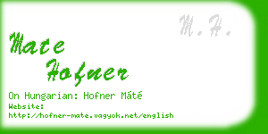 mate hofner business card